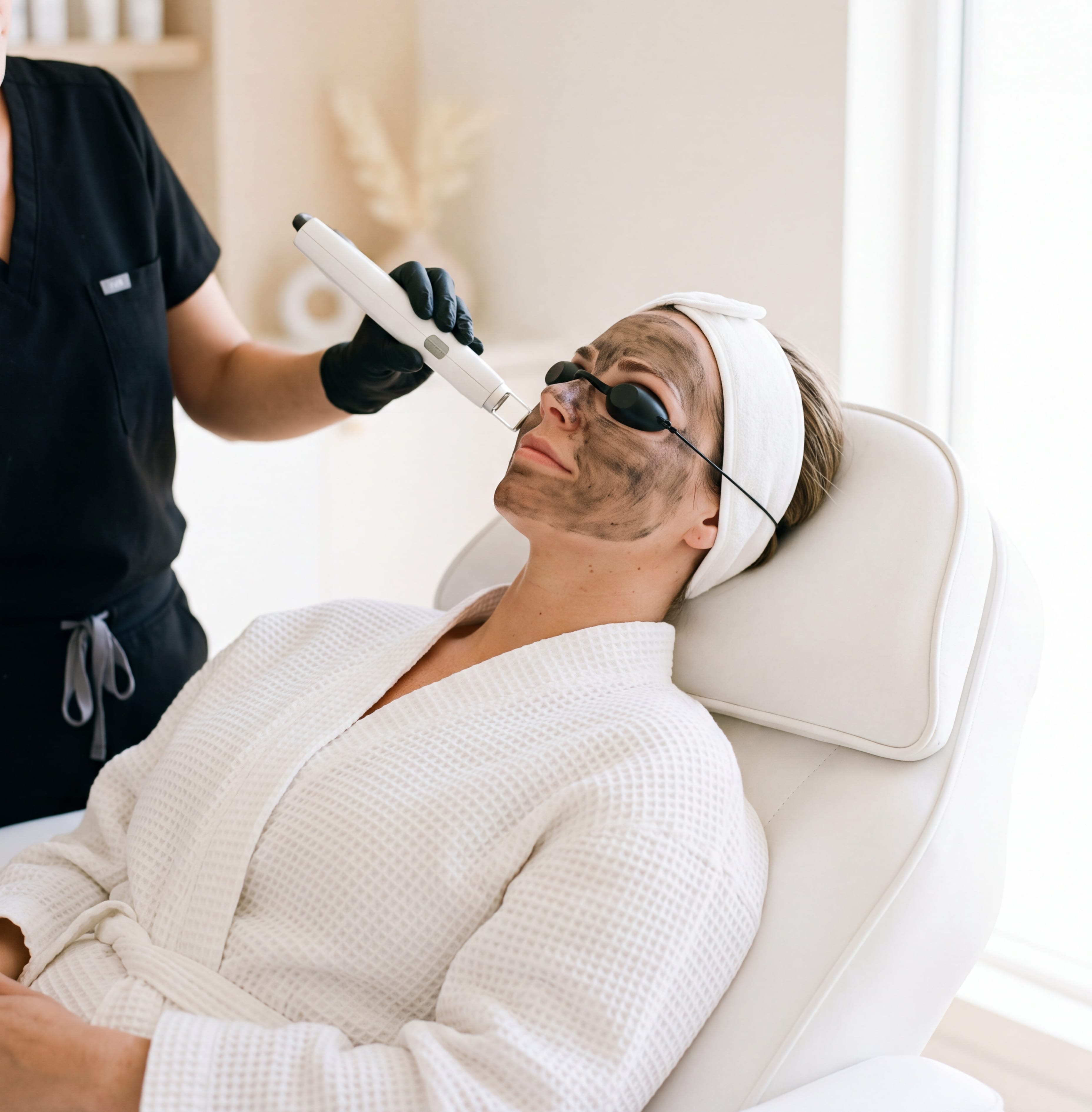 Radiofrequency and carbon laser facial